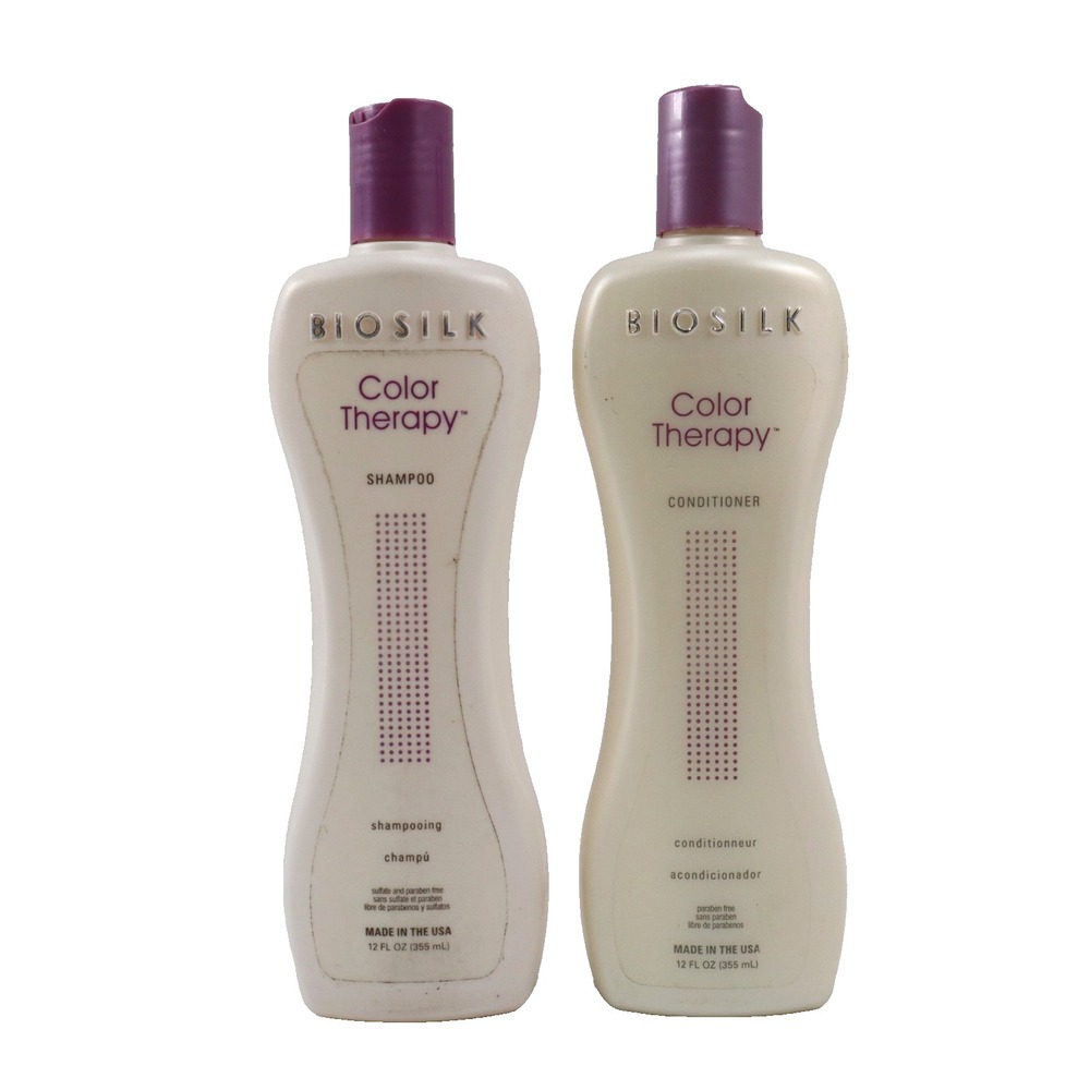 BioSilk Color Therapy Shampoo & Conditioner Duo Gently Cleanses 12 oz Each